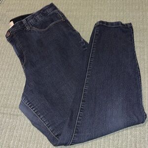 Democracy Stretch Dark Blue Black Denim "Ab"solution High Rise Skinny Jean sz 14